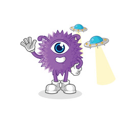 spiky ball Javanese character. cartoon mascot vector