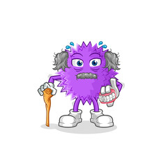 spiky ball warning shot mascot. cartoon vector