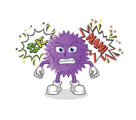 spiky ball Oh my God vector. cartoon character