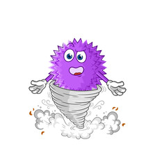spiky ball with scarecrows cartoon character vector