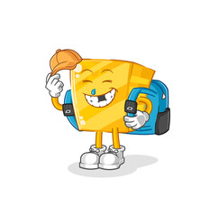 gold goes to school vector. cartoon character