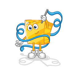 gold Rhythmic Gymnastics mascot. cartoon vector