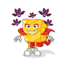 gold Dracula illustration. character vector