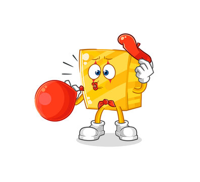 recommend clip art: gold pantomime blowing balloon. cartoon mascot vector