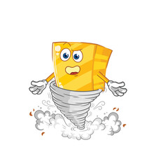 gold in the tornado cartoon character vector