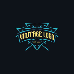 Vintage or Retro Label Badge for Apparel Logo. Classic Clothing Badge Design