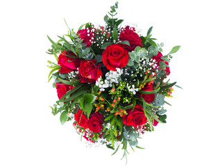 Circle of cuts flower on white background