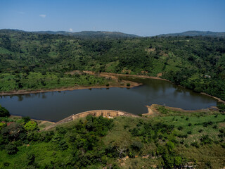 Fototapeta na wymiar Aerial view of Kpimé dam near Kpalimé, Togo