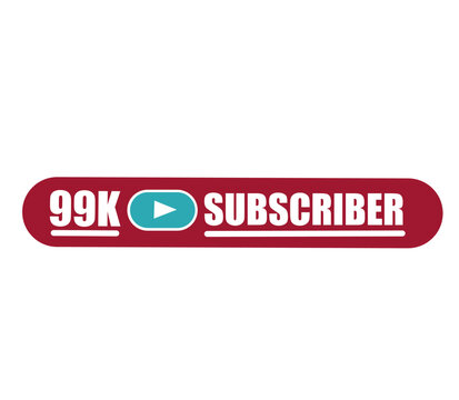 99k subscriber text vector illustration, suitable for media social banner