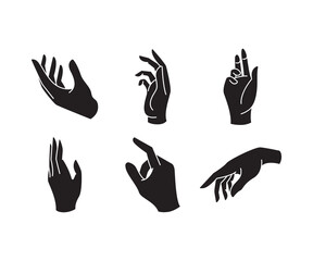 Fototapeta premium set of silhouette hand gestures illustration