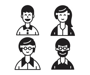 people characters and avatars set illustration