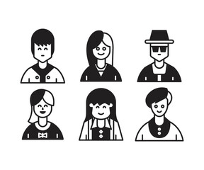 people characters and avatars set illustration