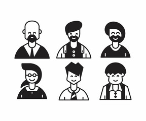 Fototapeta premium people characters and avatars set illustration