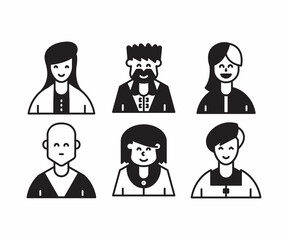 people characters and avatars set illustration