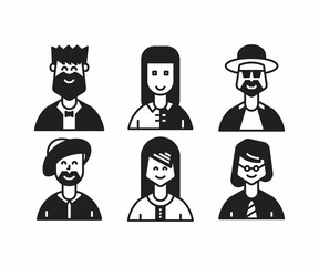 Fototapeta premium people characters and avatars set illustration