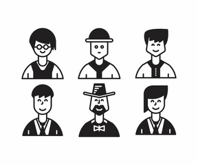 people characters and avatars set illustration