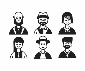people characters and avatars set illustration