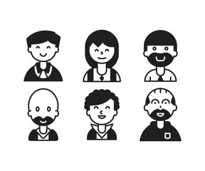 people characters and avatars set illustration