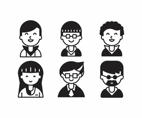 people characters and avatars set illustration