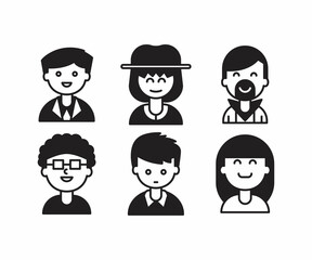 people characters and avatars set illustration