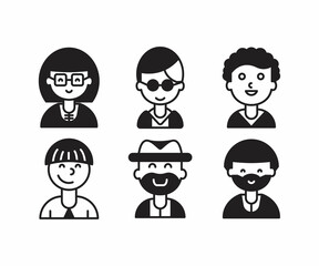 people characters and avatars set illustration