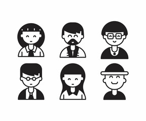 people characters and avatars set illustration