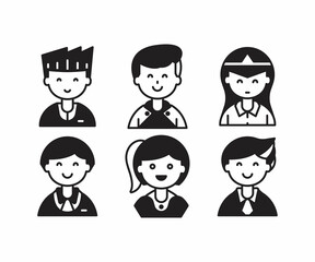 people characters and avatars set illustration