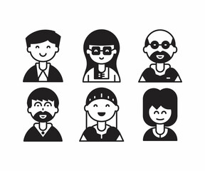 people characters and avatars set illustration