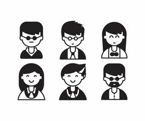 people characters and avatars set illustration