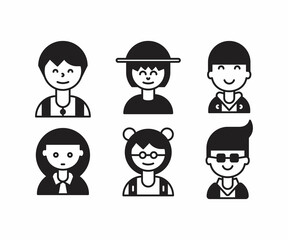 people characters and avatars set illustration