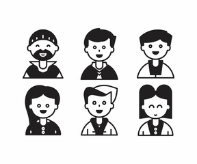 people characters and avatars set illustration