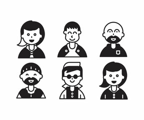 people characters and avatars set illustration