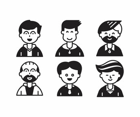 people characters and avatars set illustration