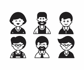 people characters and avatars set illustration