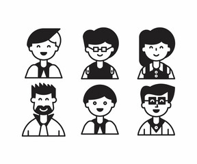 people characters and avatars set illustration