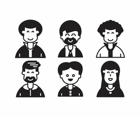 people characters and avatars set illustration