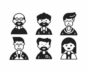 Obraz na płótnie Canvas people characters and avatars set illustration