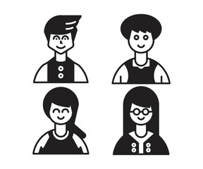 people characters and avatars set illustration