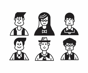 people characters and avatars set illustration