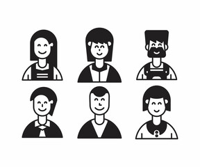 people characters and avatars set illustration