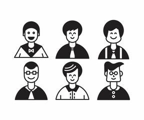 people characters and avatars set illustration