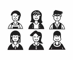 people characters and avatars set illustration