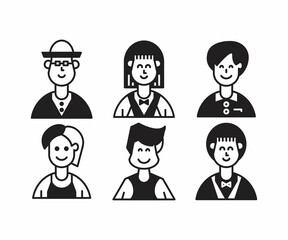 people characters and avatars set illustration