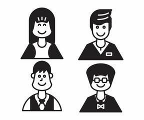 people characters and avatars set illustration