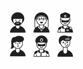 people characters and avatars set illustration