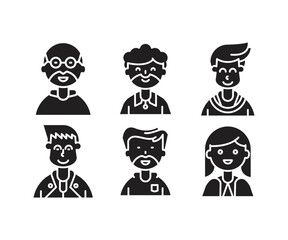 people character icons set vector illustration