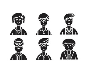 people character icons set vector illustration
