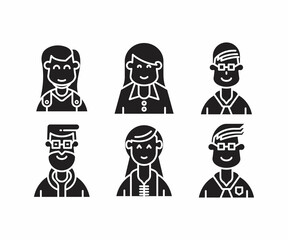 people character icons set vector illustration