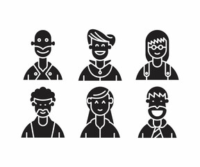 people character icons set vector illustration