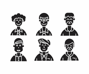 people character icons set vector illustration